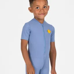 Nabaiji By Decathlon Unisex Blue Baby Swimming Short Sleeve and Short Leg Suit-image-39