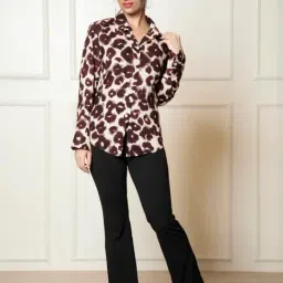 Urban Sundari Brown Cotton Casual Fit Printed Shirt-picture-37