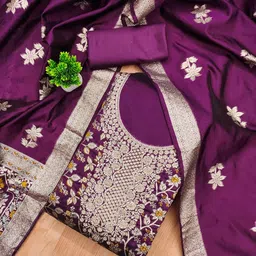 Rangtulika Ethnics Women Organza Unstitched Dress Material-picture-0