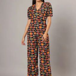 BRINNS Jet Black Printed Jumpsuit-image-98