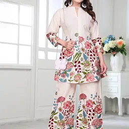 Garbista Women Floral Printed Regular Kurti with Trousers-image-61