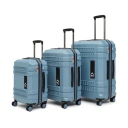 Uppercase Bullet Blue Textured Hard Trolley Bag - Set of 3-51