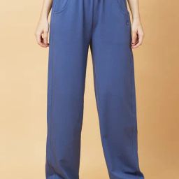 Being Human Blue Cotton Blend Regular Fit Mid Rise Trackpants-image-86