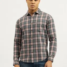 United Colors Of Benetton Grey Cotton Regular Fit Checks Shirt-picture-49