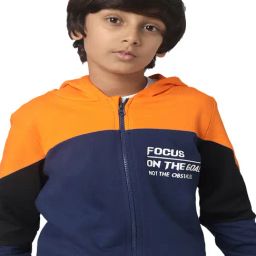 Under Fourteen Only Kids Orange Color Block Full Sleeves Sweatshirt-image-28