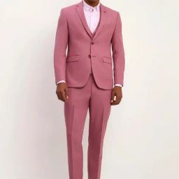 Allen Solly Pink Slim Fit Self Pattern Three Piece Suit-image-50
