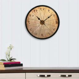 eCraftIndia 'Hindi Numbers' Designer Round Analog Black Wall Clock-image-96