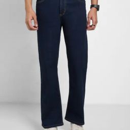 Sf Jeans By Pantaloons Navy Cotton Flare Fit Jeans-picture-18