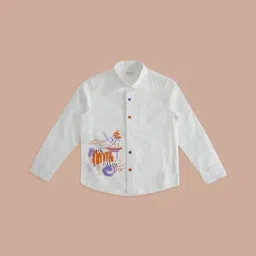 Pantaloons Junior White Cotton Printed Full Sleeves Shirt-picture-37