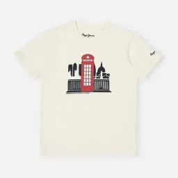 Pepe Jeans Kids Off White Printed T-Shirt-image-45