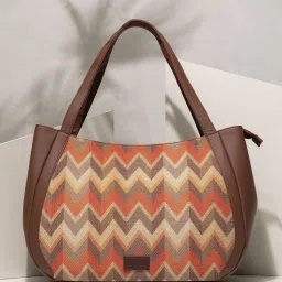 ZOUK Tidal Wave Orange Printed Luna Shoulder Bag image 1