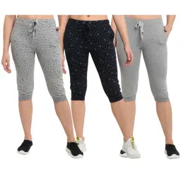 Vimal Jonney Multicolor Printed Capris (Pack of 3)-84