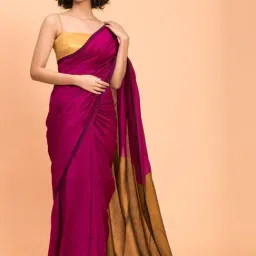 Suta Pink Plain Saree Without Blouse-image-77