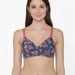 Clovia Navy Floral Print Full Coverage Bra-picture-21