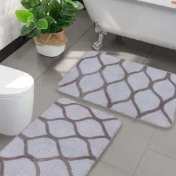 Saral Home Haven Purple & Brown Microfibre Bath Mat - Set of 2-18