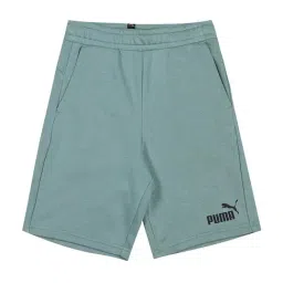 Puma Kids Essentials Green Cotton Logo Shorts-image-20