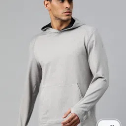 ALCIS Light Grey Slim Fit Hooded Sweatshirt image 1