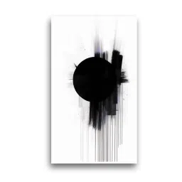 Nestroots Modern Black Circle Multi Frame Abstract Canvas Wall Painting image 2