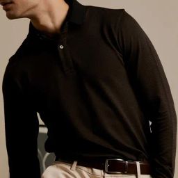ANDAMEN Brown Regular Fit Self Design Polo T-Shirt-image-31