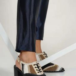 Sole House Women's Black & Cr¿me Back Strap Sandals-72