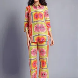 Moda Rapido Printed Shirt & Trousers Co-Ord Set-image-5