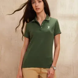 U.S. Polo Assn. Olive Regular Fit Texture Polo T-Shirt-picture-3