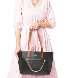 Lavie Black Solid Large Tote Handbag-image-17