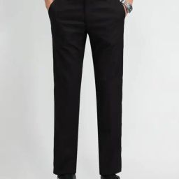 Arrow Black Regular Fit Trousers-image-118