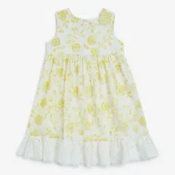Utsa Kids by Westside Yellow Botanical Cotton A-Line Dress-image-45