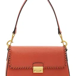 Miraggio Sarah Orange Textured Medium Shoulder Bag-picture-0