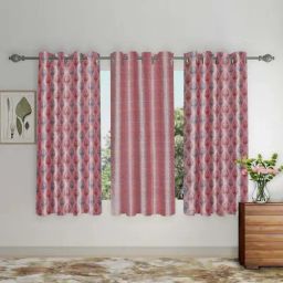 Hosta Homes Pink Polyester Window Curtains-16