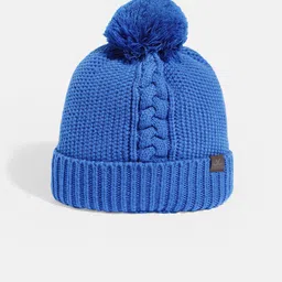 WROGN Unisex Blue Self-Design Woollen Beanie-49