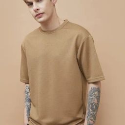 Kappa Brown Regular Fit Texture T-Shirt-image-27