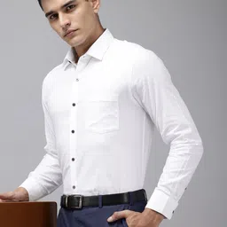Arrow Manhattan Slim Fit Geometric Self Designed Formal Shirt-image-35