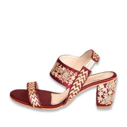 Sole House Women's Maroon Sling Back Sandals-32