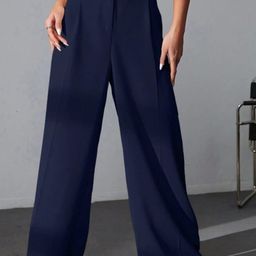 Next One Women High-Rise Smart Loose Fit Easy Wash Stretchable Pleated Parallel Trousers-picture-20