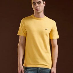 The Bear House Yellow Regular Fit Solid T-Shirt-image-93