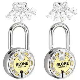 ALONE LOCKS 65 mm Steel ‎Lacquered with 5 Keys Door Padlock, Active5-65-02 (Pack of 2)-16