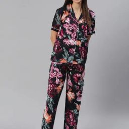 Cation Black Printed Shirt With Pyjamas-image-60