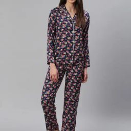 Cation Navy Printed Shirt With Pyjamas-picture-34