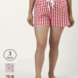 Dreamz by Pantaloons Red White Cotton Graphic Print Shorts-image-51