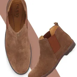 Fausto Men's Coffee Chelsea Boots-picture-30