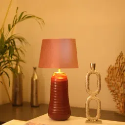 Kridha Living Maroon Glass Garnet Shade Lamp-image-50