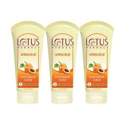 Lotus Herbals Apriscrub Set Of 3 Fresh Apricot Face Scrub-100g Each image 2
