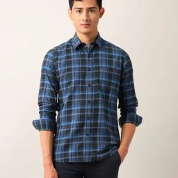 Arrow Sport Blue Cotton Regular Fit Checks Shirt-picture-10