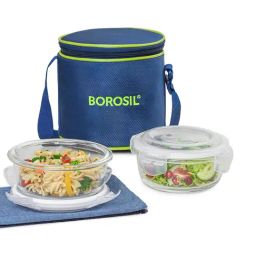 Borosil Klip n Store Blue Glass Lunch Box with Bag -Set of 2-7
