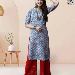 7Threads Selection Of 2 Floral Printed Round Neck Straight Kurtas-image-33