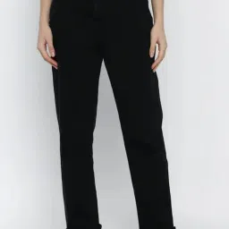 American Eagle Outfitters Black Cotton Mid Rise Jeans-picture-2