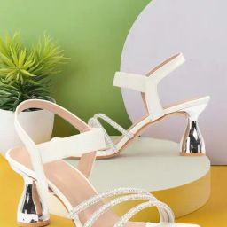 Carlton London Women's White Ankle Strap Sandals-image-60