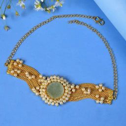 SOHI White Pearls Studded Choker Necklace-image-33